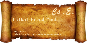Csikai Erzsébet névjegykártya